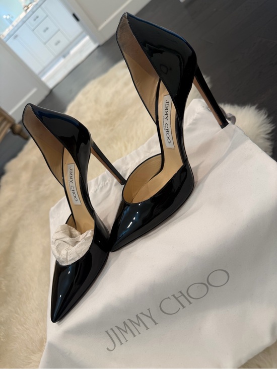 Jimmy Choo Shoes - Jimmy Choo Black Patent Leather Pointed Toe Stilettos